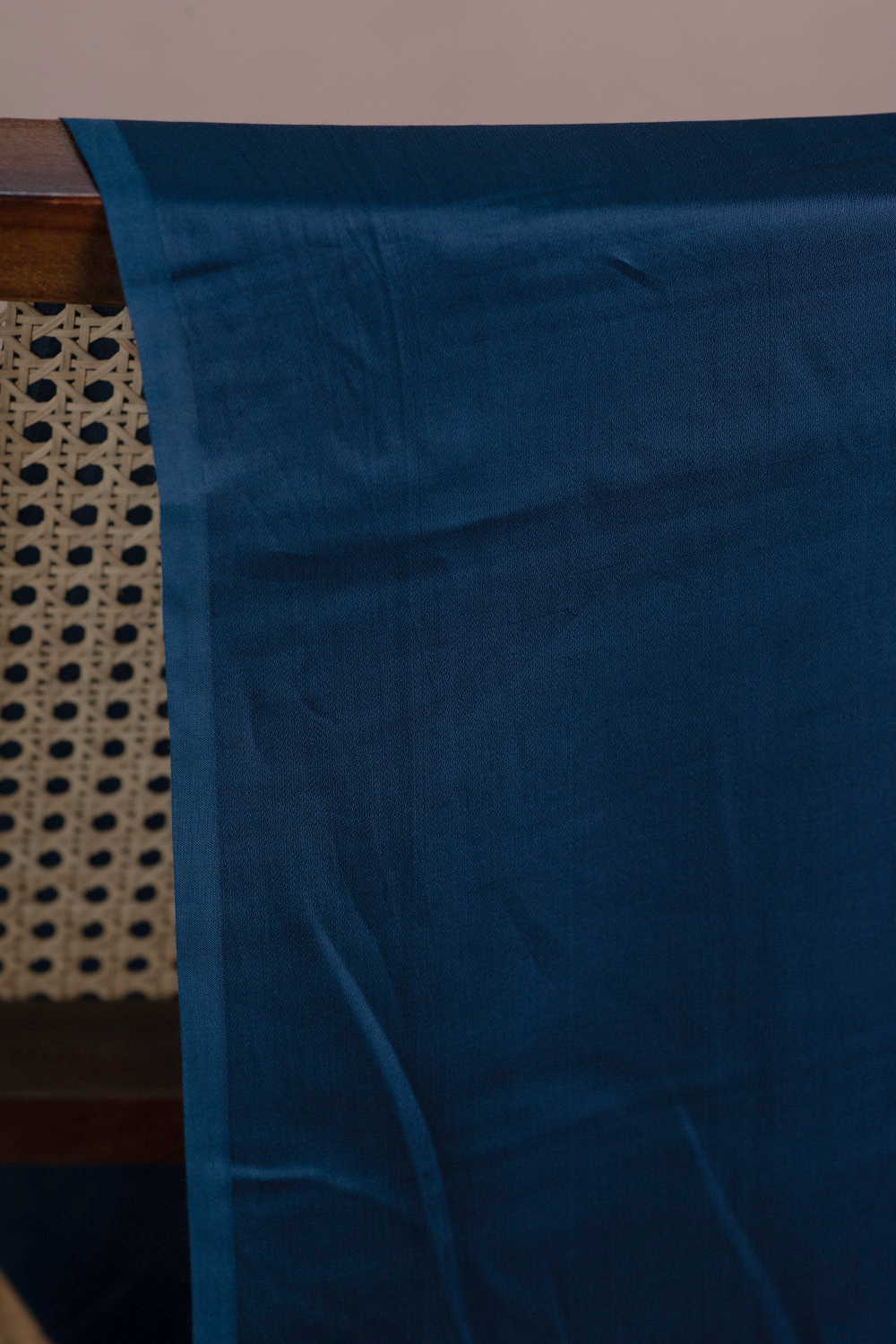 Deep Blue Plain Modal Silk Fabric - Image 3