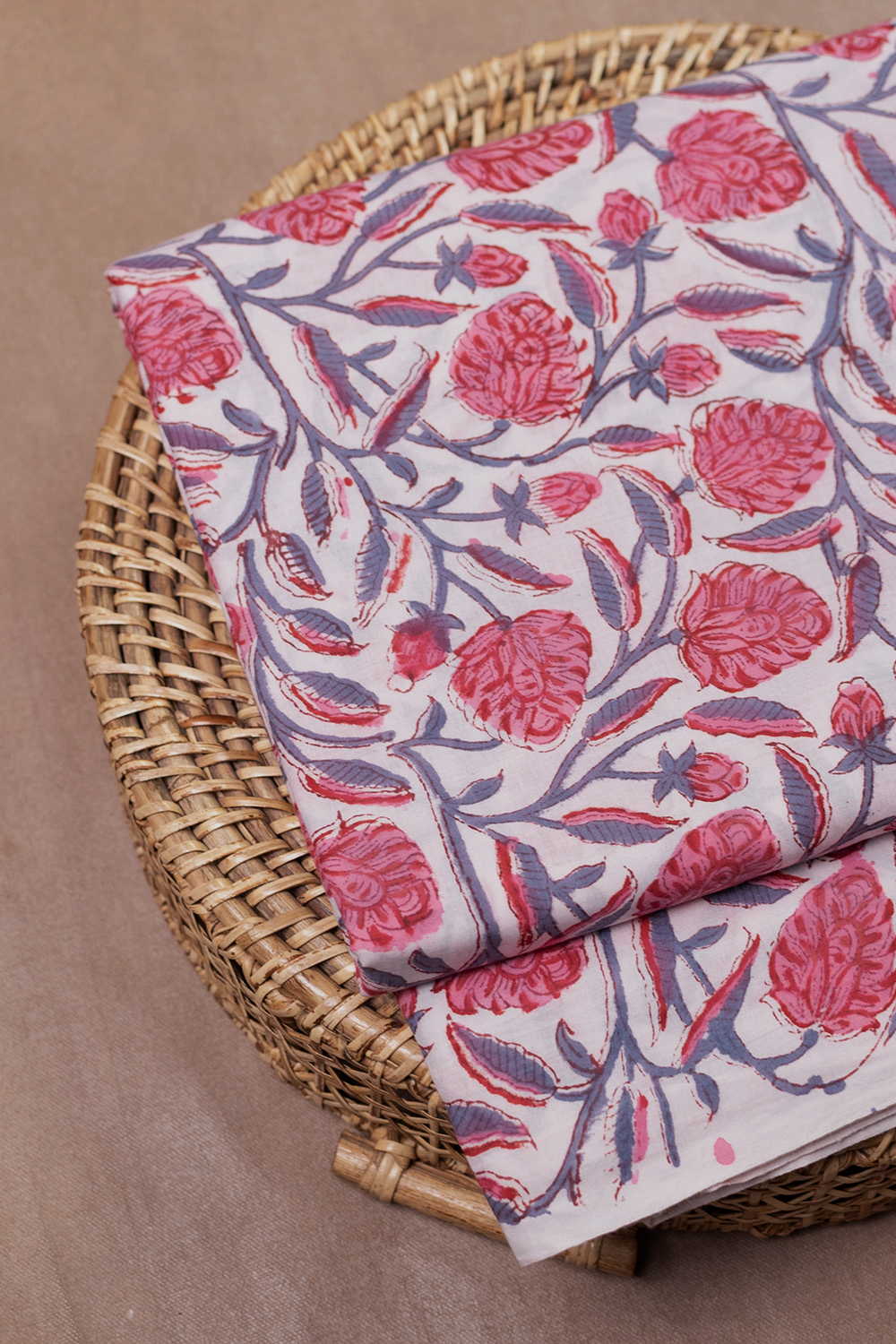 Vintage Floral Sanganeri Cotton Fabric - 1.3m - Image 2