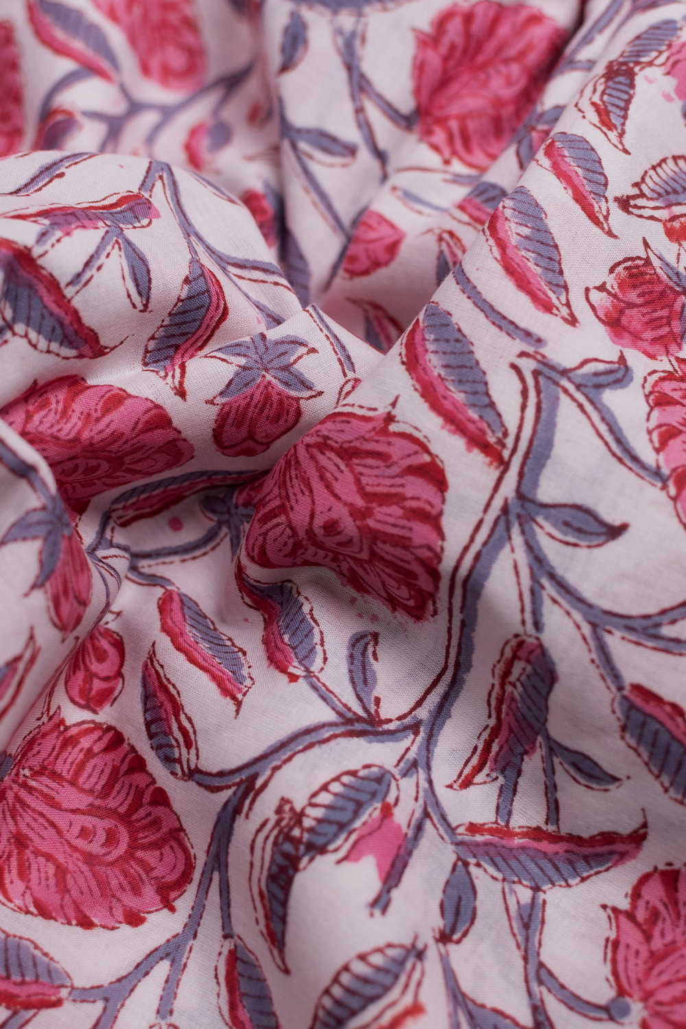Vintage Floral Sanganeri Cotton Fabric - 1.3m - Image 3